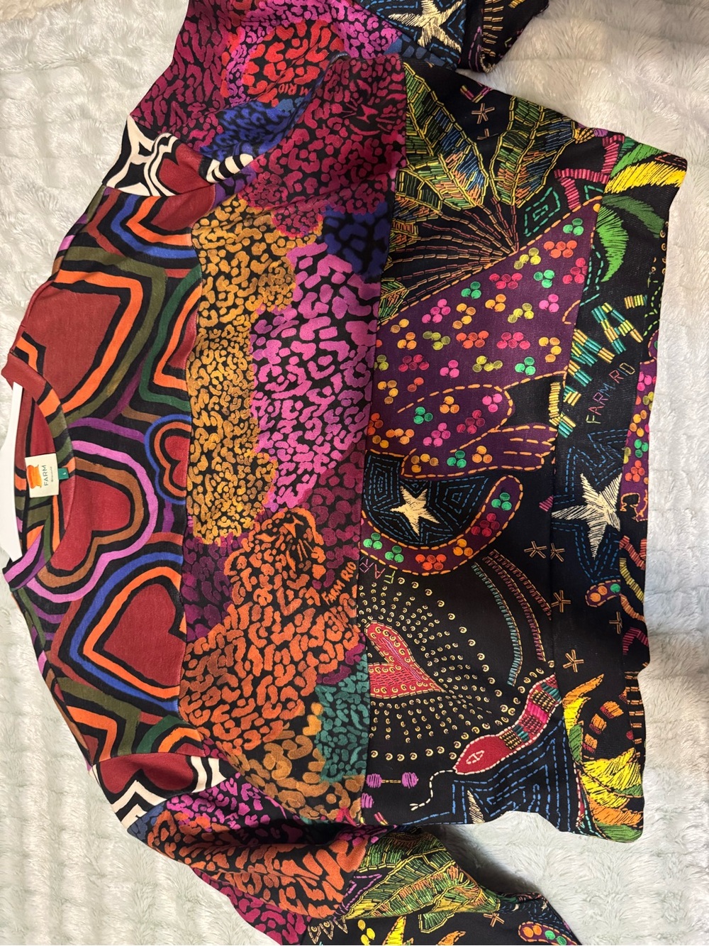 FARM Rio Multicolor Patterned Sweatshirt - Purple, Pink, Green, Orange, Black - Picture 3 of 4